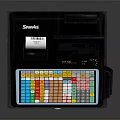 Modern Commercial POS System with Colorful Keypad Display Receipt Printer and Cash Drawer