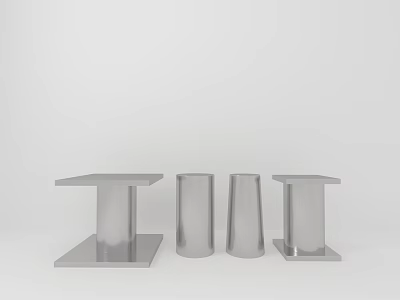 Modern Silver Metal Coffee Tables With Sleek Designs And Contemporary Styling 3d model