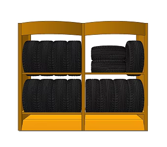 Car tire rack 3d model