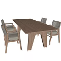 Modern flexform outdoor table and chair combination 3d model