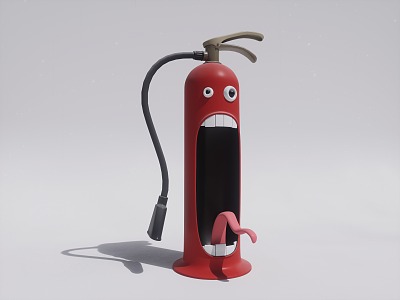 Modern game character fire extinguisher model