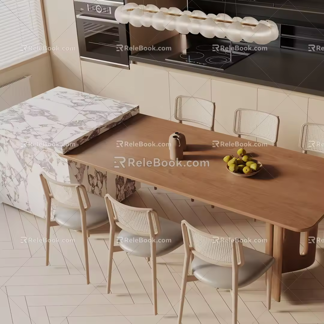 Modern dining table 3d model