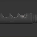 Tactical Weapon Metal Components With Holes And Threads On Black Background 3d model