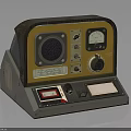 Vintage Analog Measuring Device with Yellow Panel Red Display Control Knobs and Meter