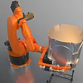 Advanced Industrial Robot Arm Handling Large Metallic Component in Manufacturing Process