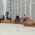 Modern Lobby Sofa Combination 3d model