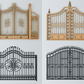 European-style gate, iron gate, iron entrance door, patio door 3d model