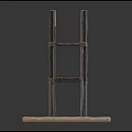 Detailed Reinforced Steel Scaffolding Model Featuring Metal Frame And Base Platform