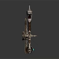 Ancient Medieval Weapons Crossbow Axe And Dagger With Carved Wooden Handles And Decorative Blades