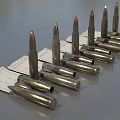 Bullet rifle bullet machine gun bullet ammunition armor piercing bullet shell low face number low model simple model game sub-era film and television level 3d model