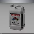 White Plastic Diesel Fuel Container With Danger Sign And Label 20
