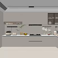 Modern Kitchen Interior With Light Cabinets Countertop Appliances And Natural Light