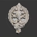 Ornate White Decorative Carving Design With Intricate Leaf Patterns And Details