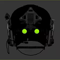 Black Military Tactical Helmet With Mounted Night Vision Goggles And Adjustable Straps