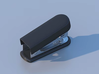 Black Stapler With Modern Design And Metallic Parts On Light Background 3d model