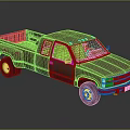 Brown Classic Pickup Truck With Double Cab And Open Bed Design