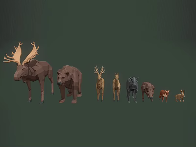 Animal Land Animal Poultry Deer Bear Horse Cattle Sheep Pig Rabbit 3d model