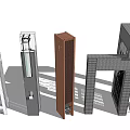 Various Tower Architectural Designs With Different Materials And Clock Features 3d model
