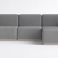 Gray Fabric Sectional Sofa With Modern Minimalist Design And Multi Seat Structure 3d model