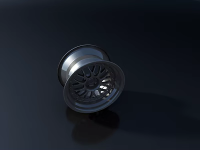 Car Wheel With Silver Spoke Design And Metallic Finish For Modern Vehicles 3d model