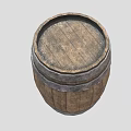 Traditional Wooden Barrel Equipment With Metal Hoops And Rustic Wooden Surface