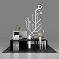 Modern Display Stand Electronic Tree 3d model