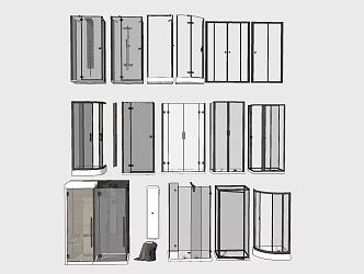 modern shower room glass shower room 3d model