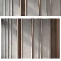 Modern Feature Wall Design With Gray Textured Panels And Gold Metal Strips 3d model