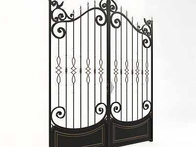 wrought iron gate outdoor gate 3d model