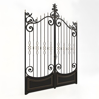 wrought iron gate outdoor gate 3d model