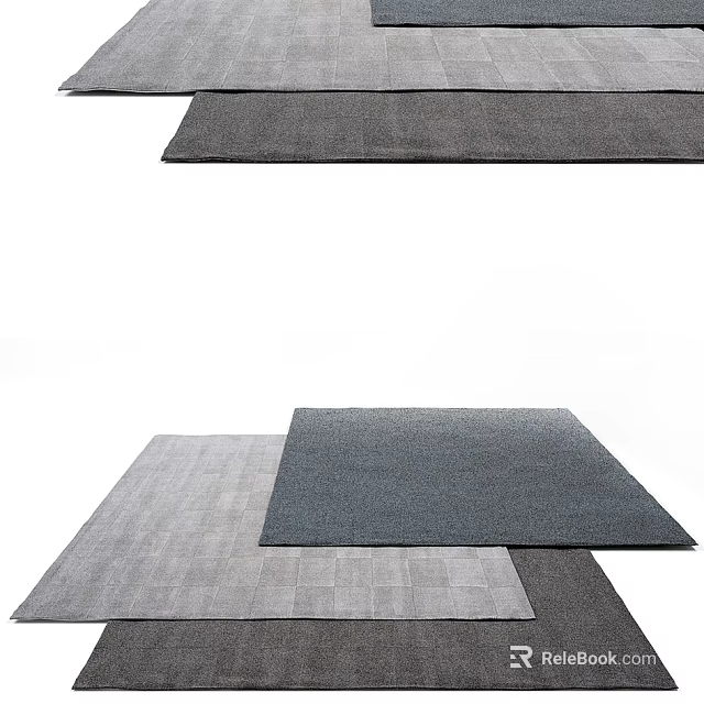 Soft Textured Square Rugs in Modern Style with Neutral Colors Perfect for Living Room Decor 3d model 