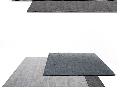 Soft Textured Square Rugs in Modern Style with Neutral Colors Perfect for Living Room Decor 3d model