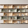 Modern Multi Tiered Bookshelf With Open Shelves Books Decorative Vases And Figurines