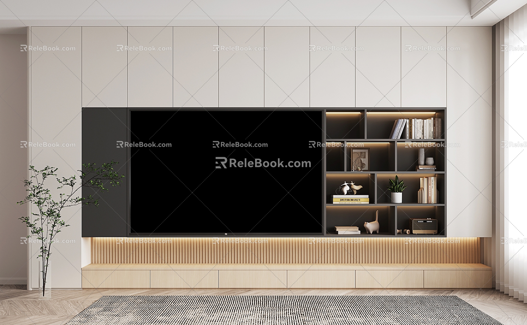 Modern TV Background Cabinet Minimalist TV Cabinet 3d model