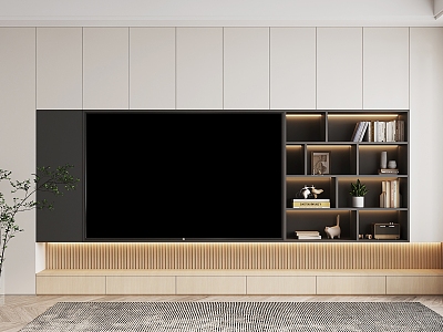 Modern TV Background Cabinet Minimalist TV Cabinet 3d model