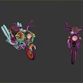 Classic Red And Black Motorcycles With Chrome Exhaust And Leather Seats