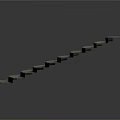 Curved Gray Brick Steps Scene Component With Layered Staircase Design