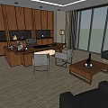 Modern Public Office Area Interior With Cubicles Desks Office Chairs And Computers