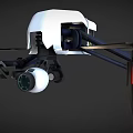 3D Model of White Drone With Black Structure Camera and Red Square Logo 3d model