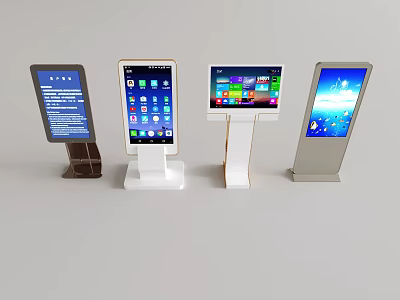 Public Facilities Self Service Interactive Terminals With Various Display Screens 3d model