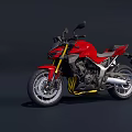 Red Sporty Modern Motorcycle With Sleek Body And Metallic Details