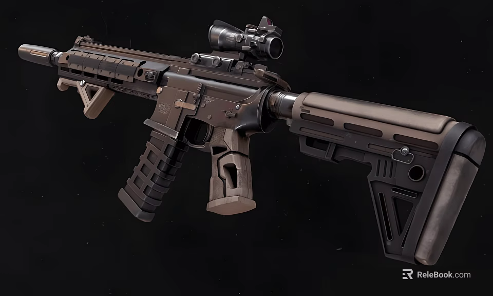 Modern Tactical Rifle With Detachable Scope Modular Design And Ergonomic Grip For Military Operations 3d model 