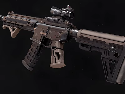 Modern Tactical Rifle With Detachable Scope Modular Design And Ergonomic Grip For Military Operations 3d model