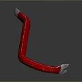 Red Curved Metal Hook Tool With Silver Tip For Industrial Applications