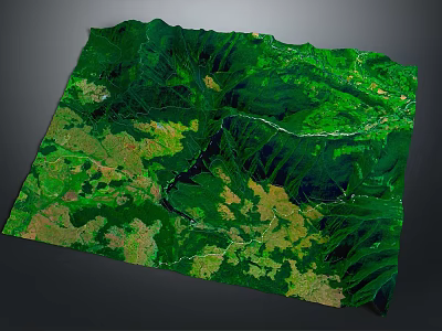 Scenic Natural Landscape With Lush Green Vegetation And Mountain Terrain 3d model
