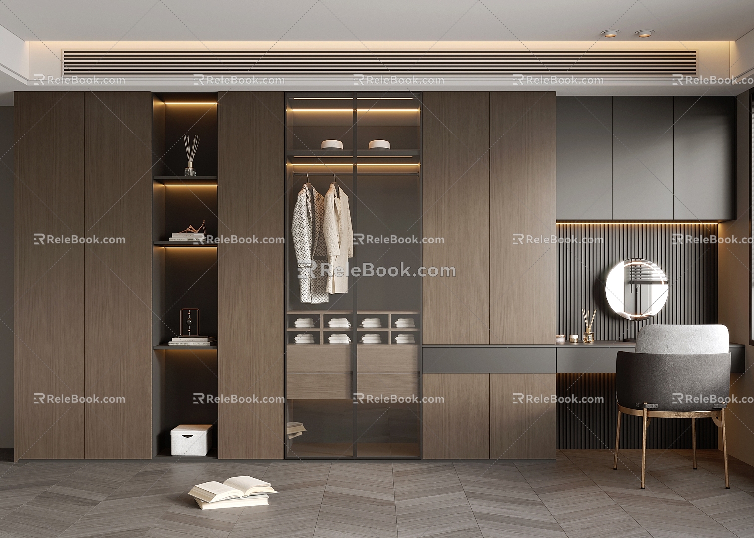 Italian Light Luxury Wardrobe 3d model