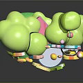 Vibrant Number Display With Green Cloud Shapes Colorful Balls And Yellow Lion