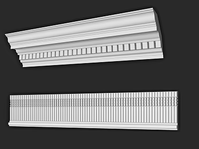 White Gypsum Coving With Various Decorative Patterns For Interior Architectural Trim 3d model