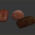 Three Varieties of Freshly Baked Bread with Different Textures and Colors