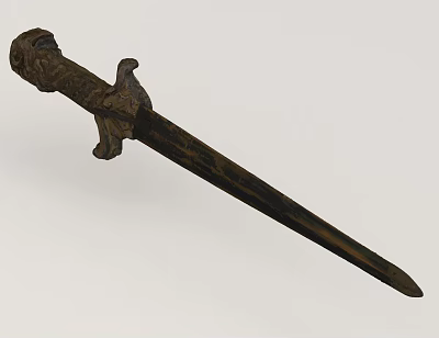 Ancient Sword Weapon with Carved Hilt and Antique Metal Blade Design 3d model Ancient Sword Weapon with Carved Hilt and Antique Metal Blade Design 3d model